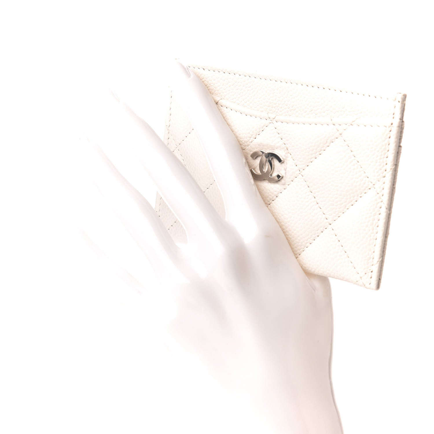 Chanel Caviar Quilted Card Holder White 2 of 8