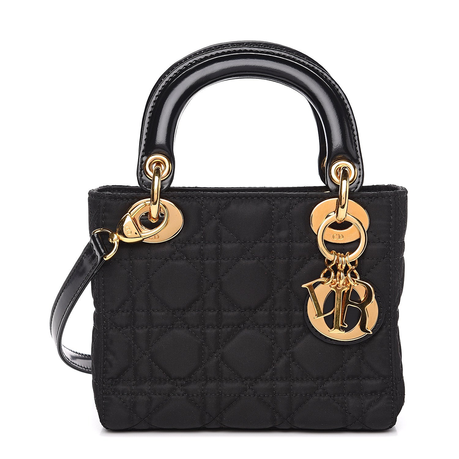 Christian Dior Nylon Cannage Mini Lady Dior Black 1 of 9