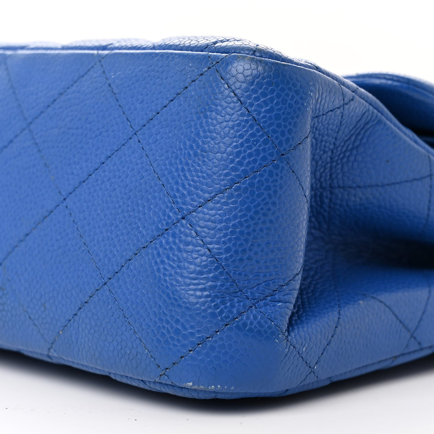 Chanel Caviar Quilted Jumbo Double Flap Blue 10 of 13
