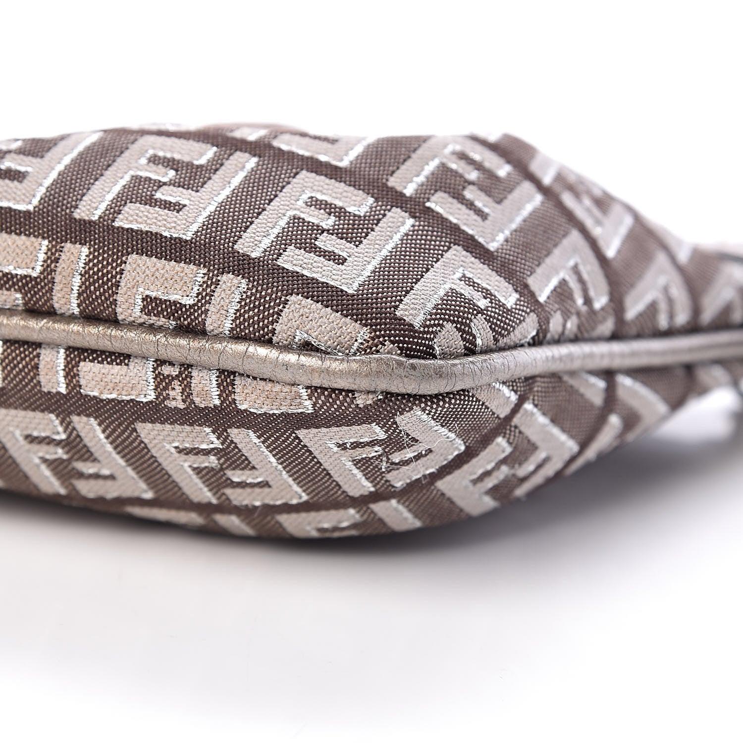 Fendi Zucchino Vachetta Pochette Caffe Argilla Canna di Fucile 11 of 11