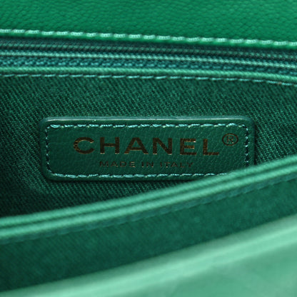 Chanel Caviar Quilted Mini Coco Handle Flap Green 6 of 10
