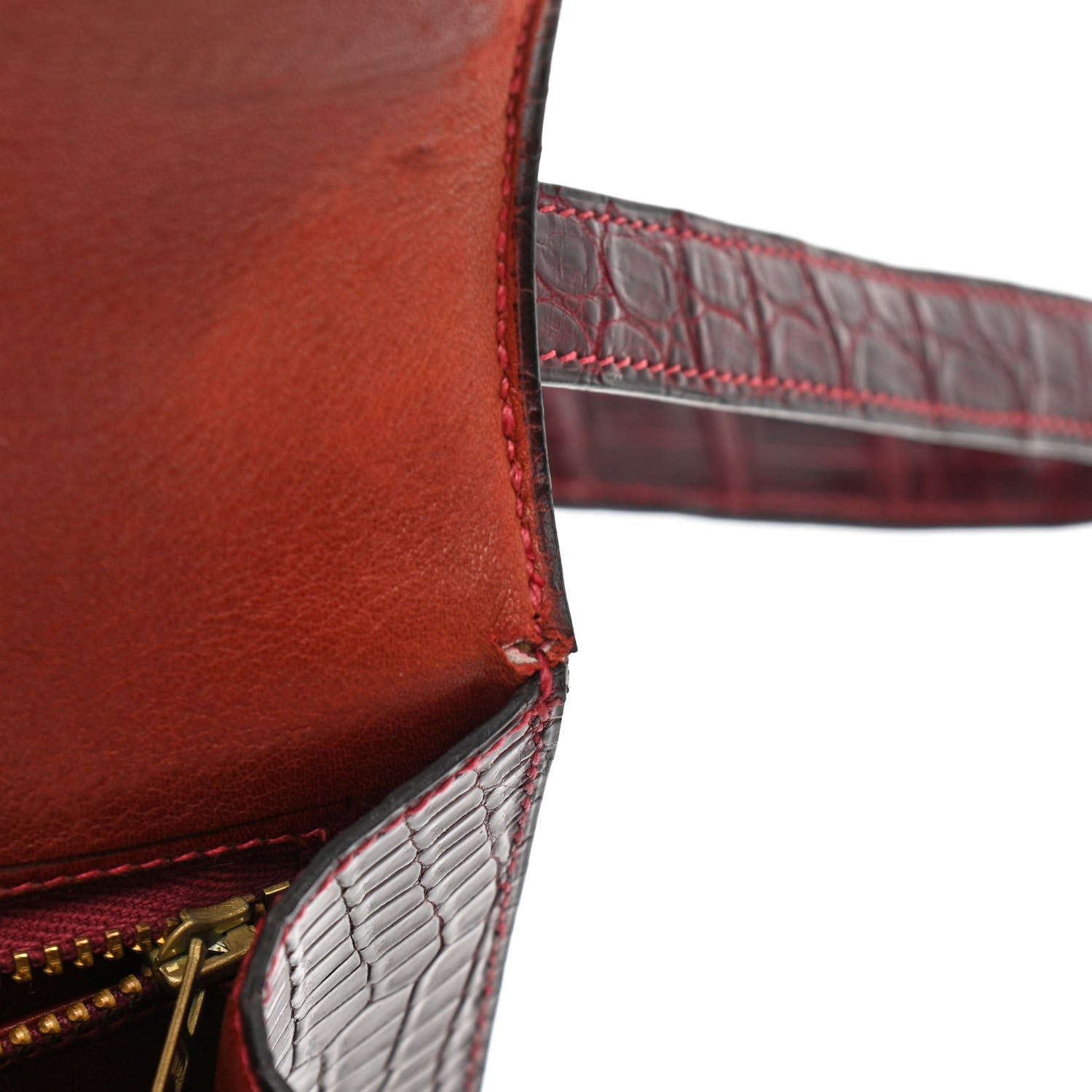 Hermes Shiny Porosus Crocodile Constance 23 Rouge H 12 of 17