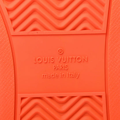 Louis Vuitton Calfskin Monogram Mens Rivoli High Top Sneakers 7.5 Orange 8 of 9