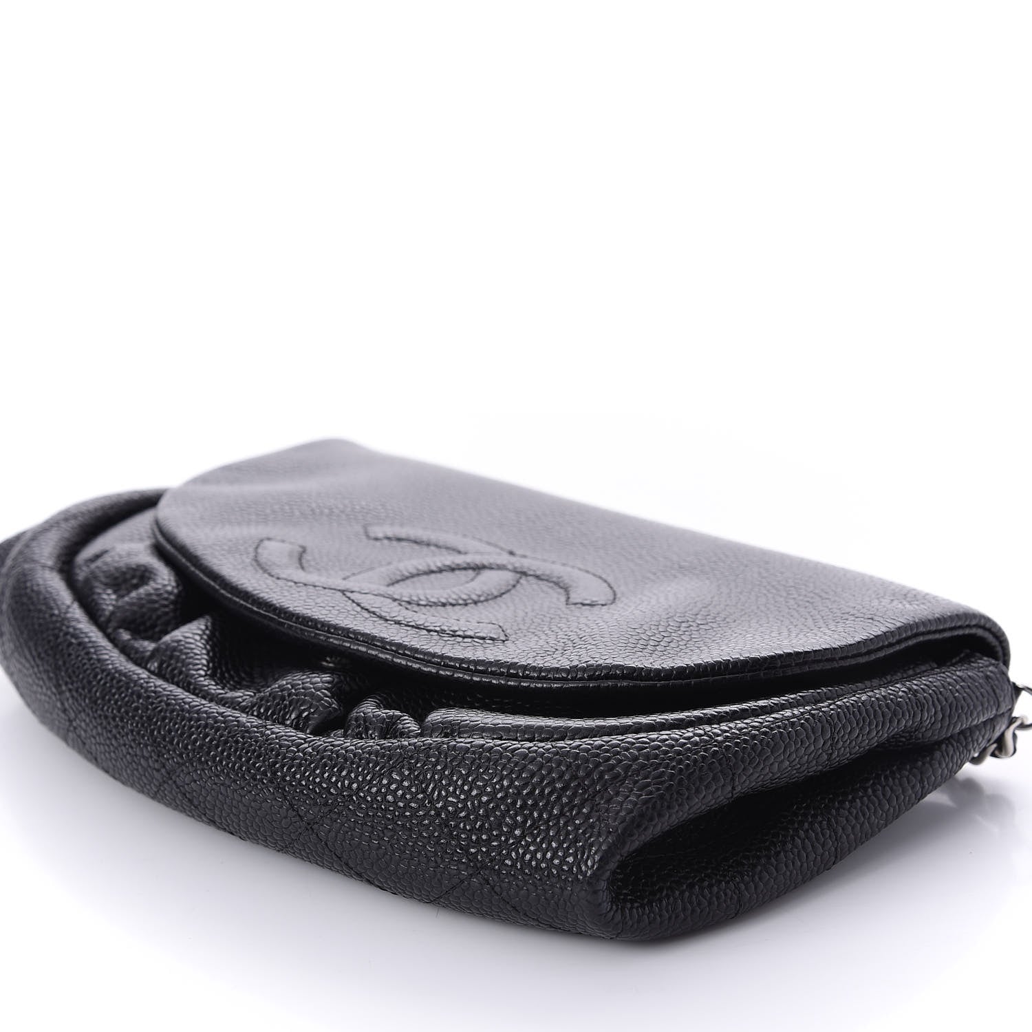 Chanel Caviar Half Moon Wallet On Chain WOC Black 7 of 11