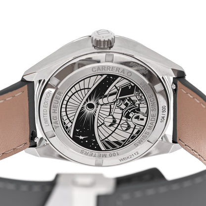 Tag Heuer Stainless Steel Calfskin 39mm Carrera Astronomer Automatic Watch Silver WBX2112 4 of 4