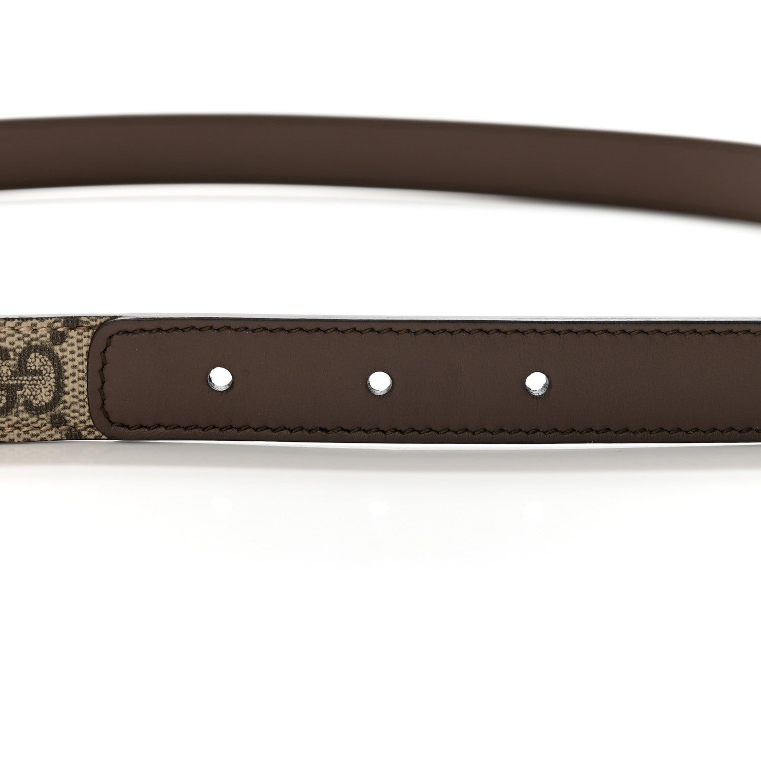 Gucci GG Supreme Monogram Matte Plutone Calfskin Double G 20mm Belt 85 34 Beige Ebony New Acero 4 of 8