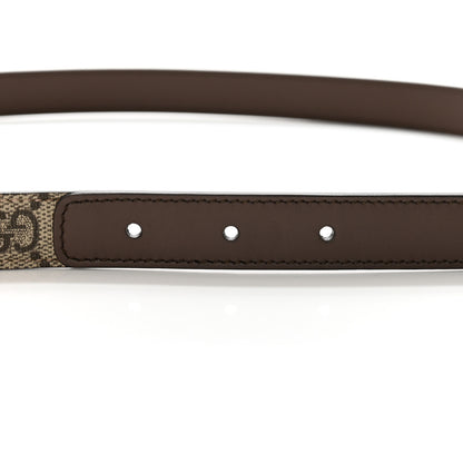 Gucci GG Supreme Monogram Matte Plutone Calfskin Double G 20mm Belt 85 34 Beige Ebony New Acero 4 of 8