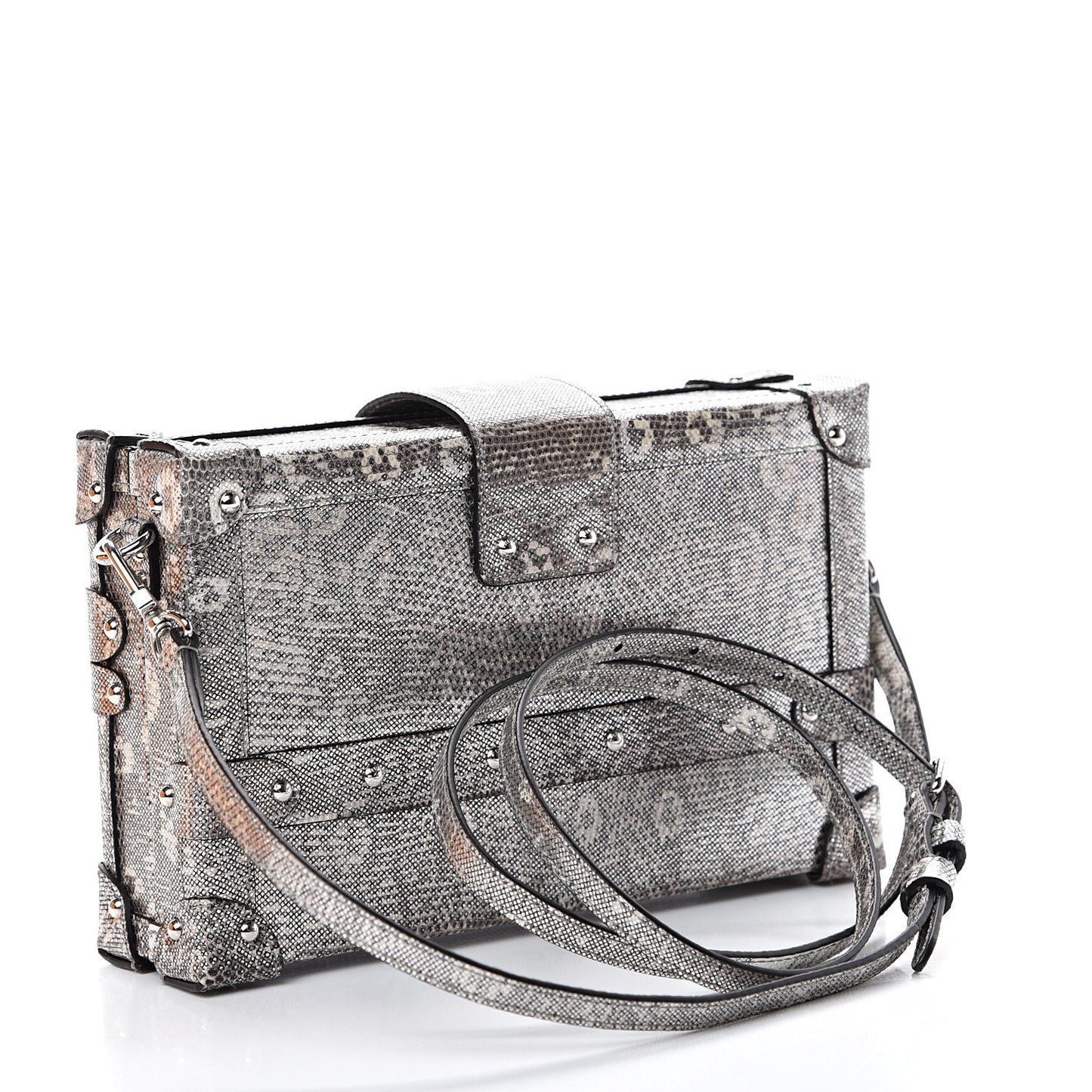 Lizard Petite Malle Silver