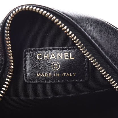 Chanel Calfskin Quilted Egyptian Amulet Round Clutch With Chain Black 5 of 8