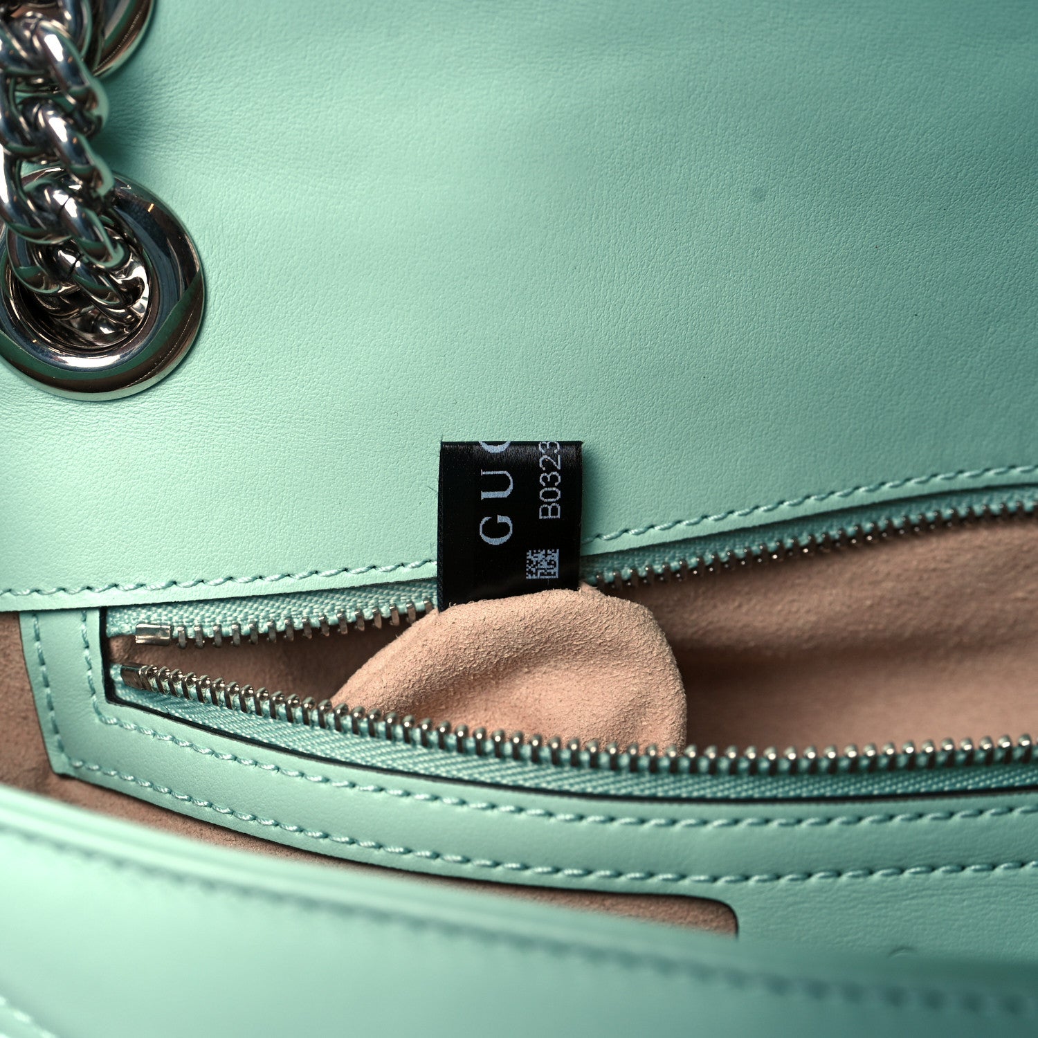 Gucci Calfskin Matelasse Small GG Marmont Shoulder Bag Water Green 8 of 11