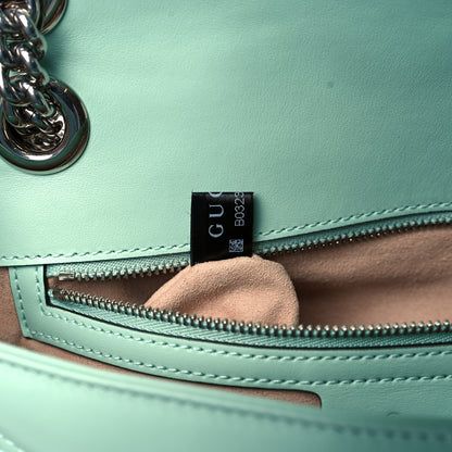 Gucci Calfskin Matelasse Small GG Marmont Shoulder Bag Water Green 8 of 11