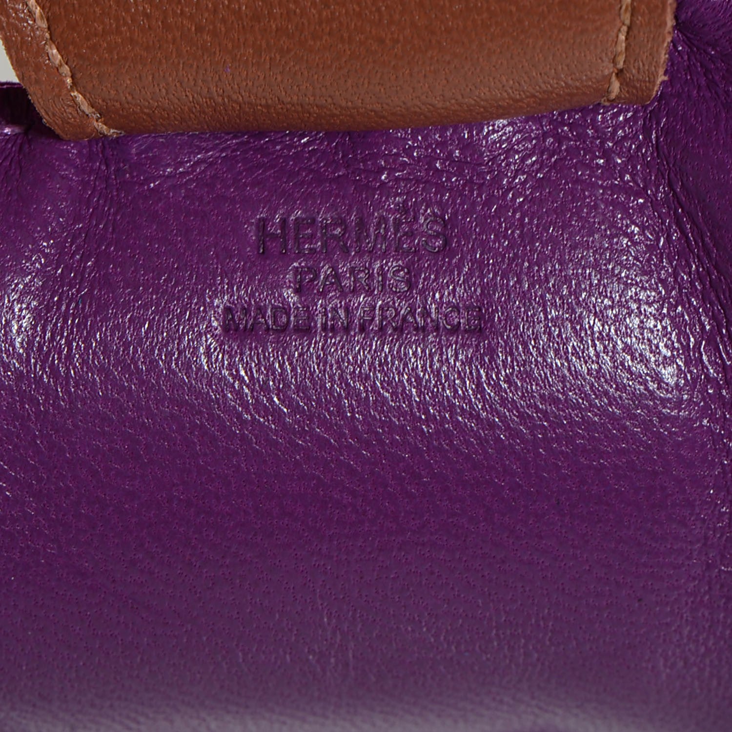 Hermes Milo Lambskin Grigri Rodeo Horse Bag Charm MM Anemone Bleu Izmir Fauve 4 of 5