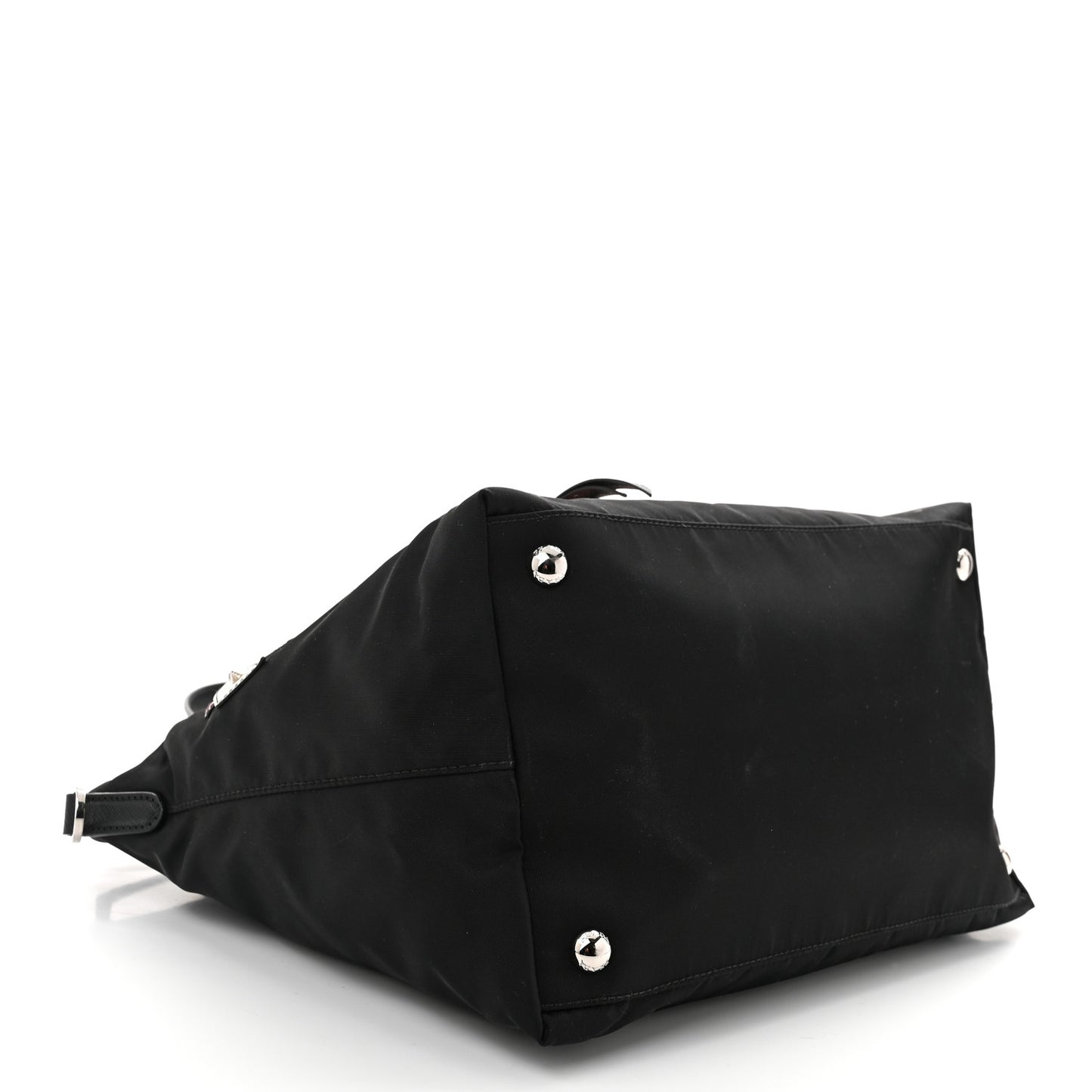 Nylon Tessuto Saffiano Robot Tote Bag Black Petal