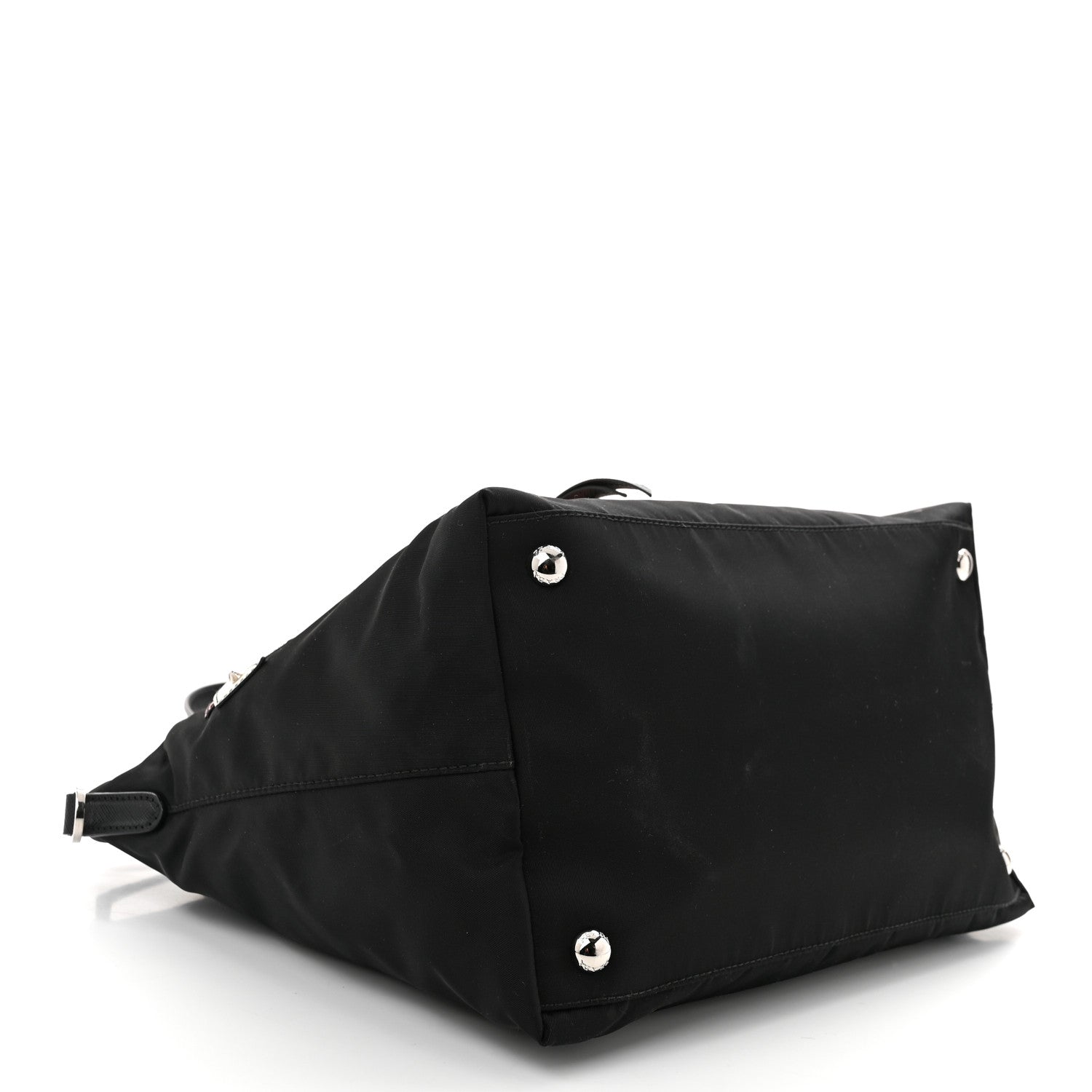 Prada Nylon Tessuto Saffiano Robot Tote Bag Black Petal 4 of 10