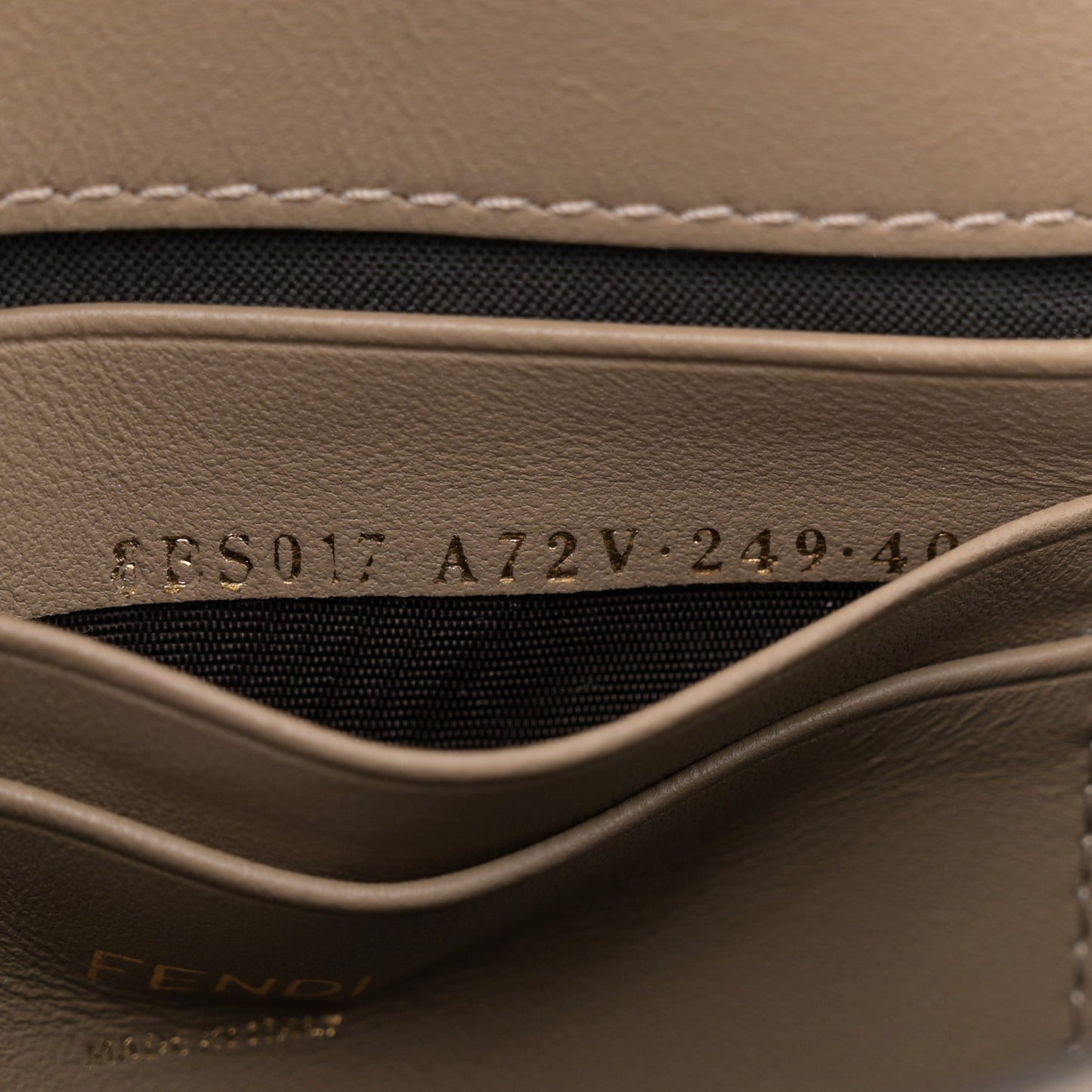 Nappa FF 1974 Embossed Mini Baguette Dove Gray