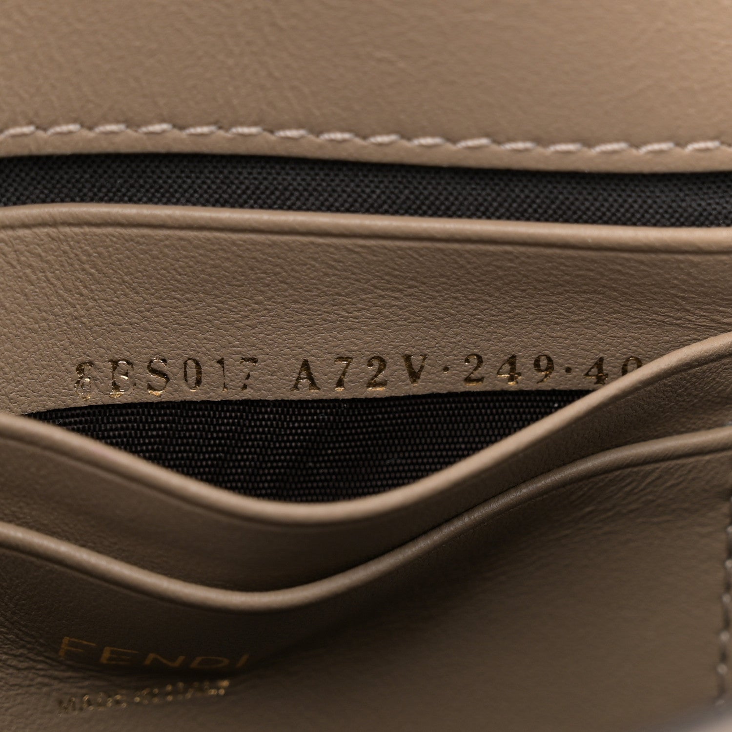 Fendi Nappa FF 1974 Embossed Mini Baguette Dove Gray 7 of 13