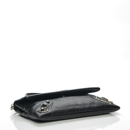 Balenciaga Chevre Silver Metallic Edge Hardware Envelope Clutch Black 4 of 7