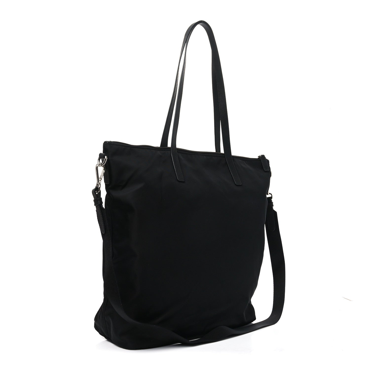 Prada Tessuto Nylon Saffiano Tote Black 1759303 – FASHIONPHILE