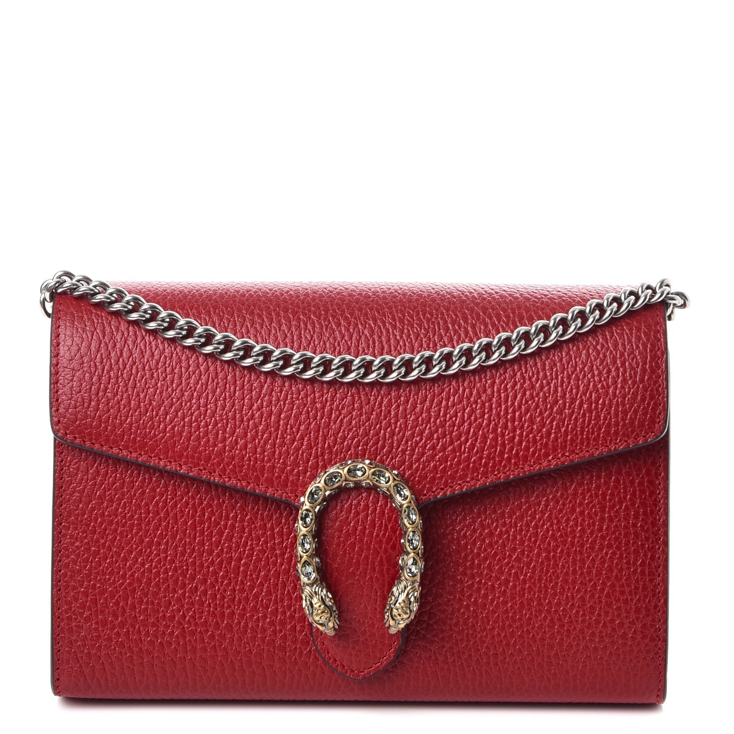 Calfskin Mini Dionysus Chain Wallet Hibiscus Red