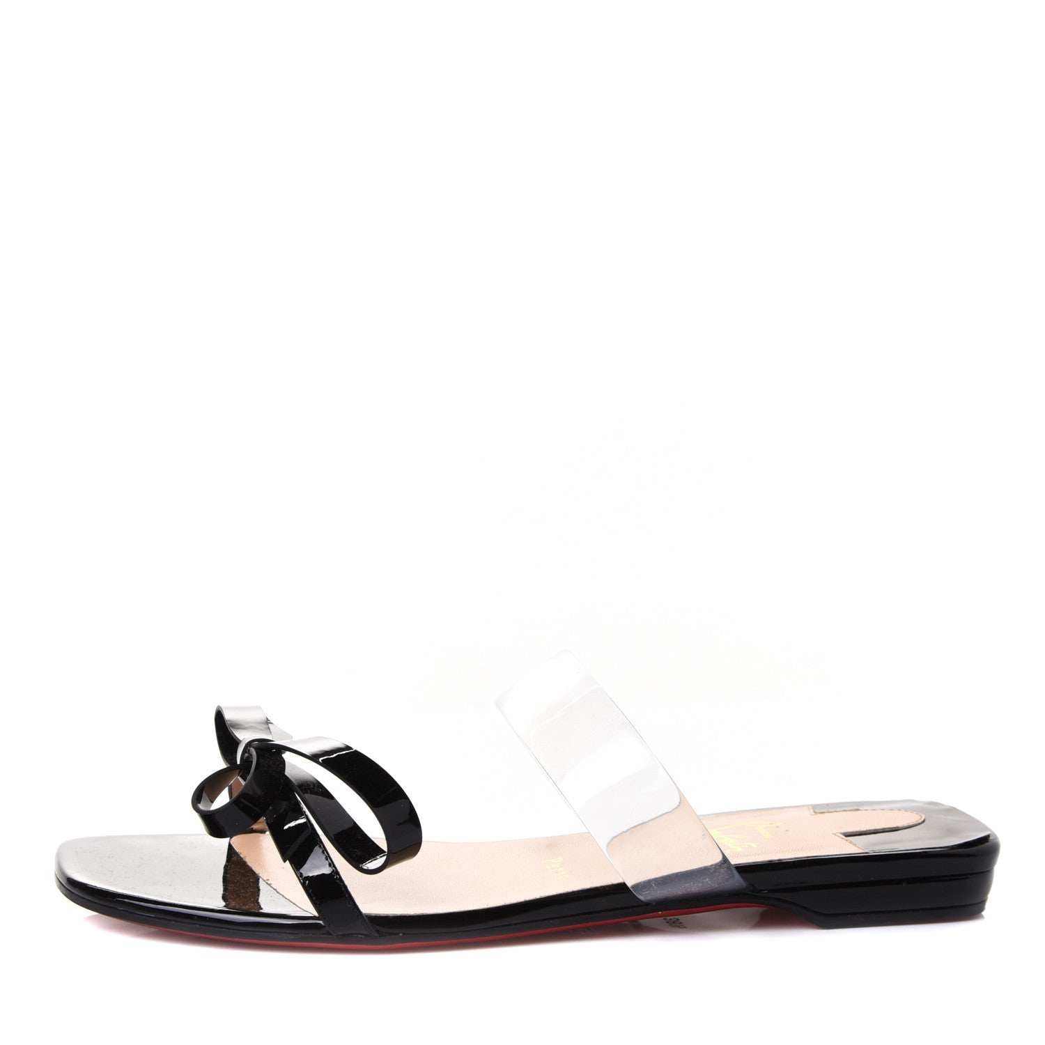 Christian Louboutin Patent PVC Just Nodo Flat 38.5 Black 1 of 9