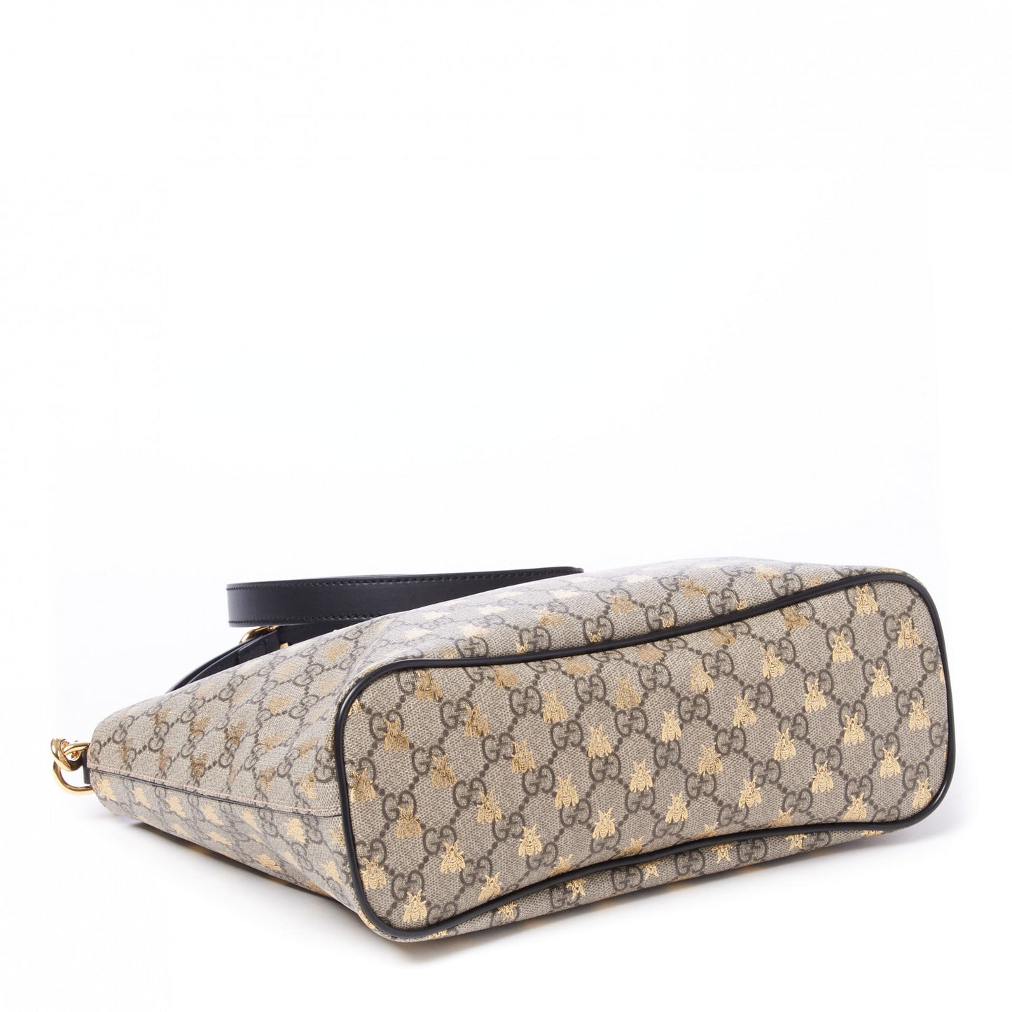 Soft GG Supreme Monogram Bees Small Crossbody Tote Beige Oro Black