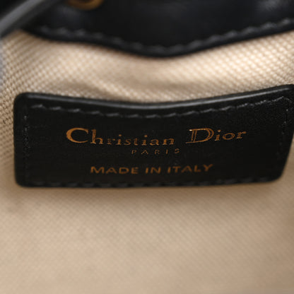 Christian Dior Oblique Drawstring Chain Bucket Bag Blue 6 of 11