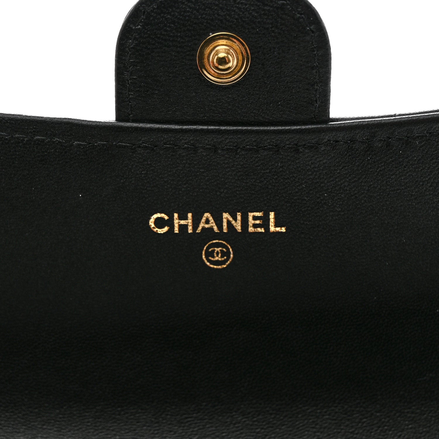 Chanel Lambskin Quilted Large Gusset Flap Wallet Black 6 of 9