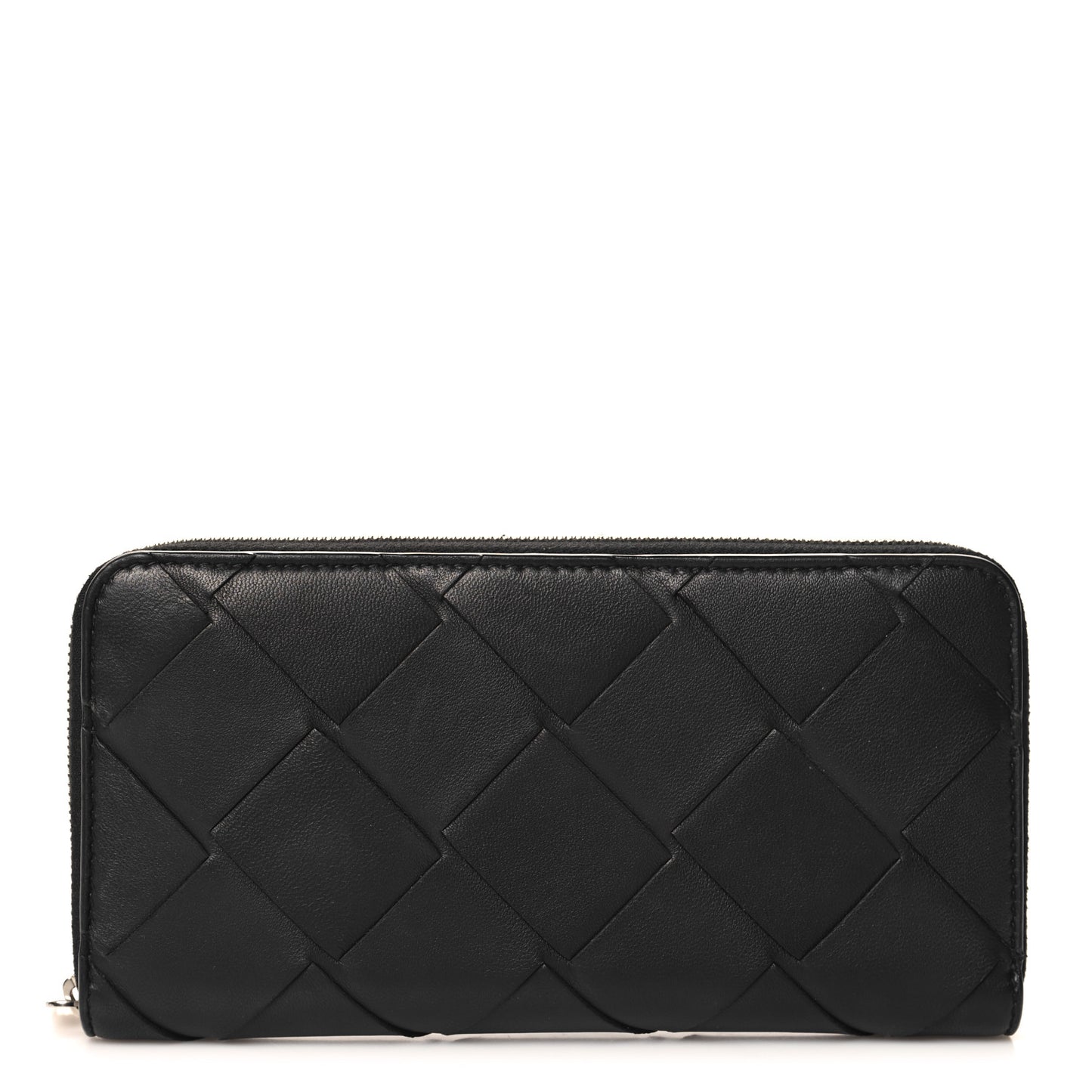 Nappa Maxi Intrecciato Zip Around Wallet Black