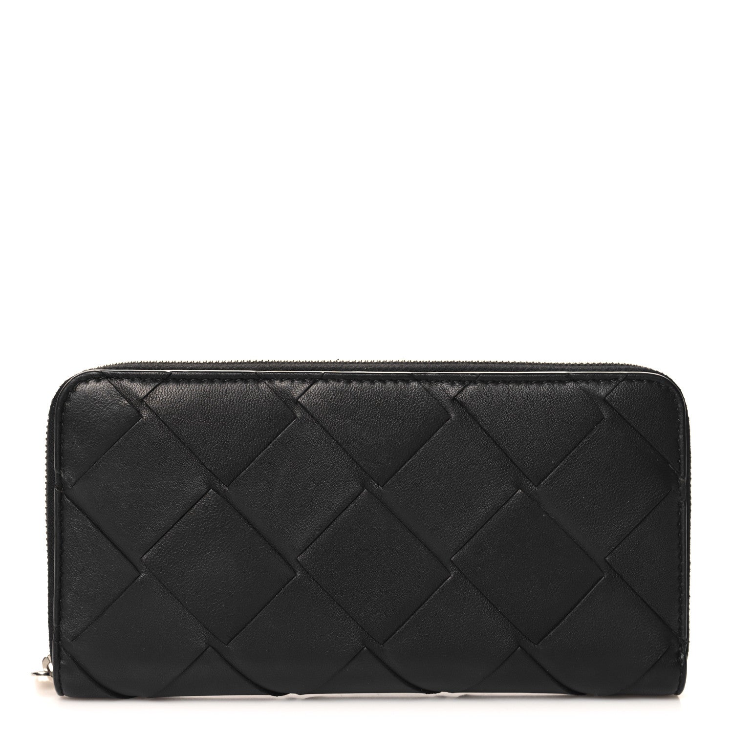 Bottega Veneta Nappa Maxi Intrecciato Zip Around Wallet Black 1 of 9