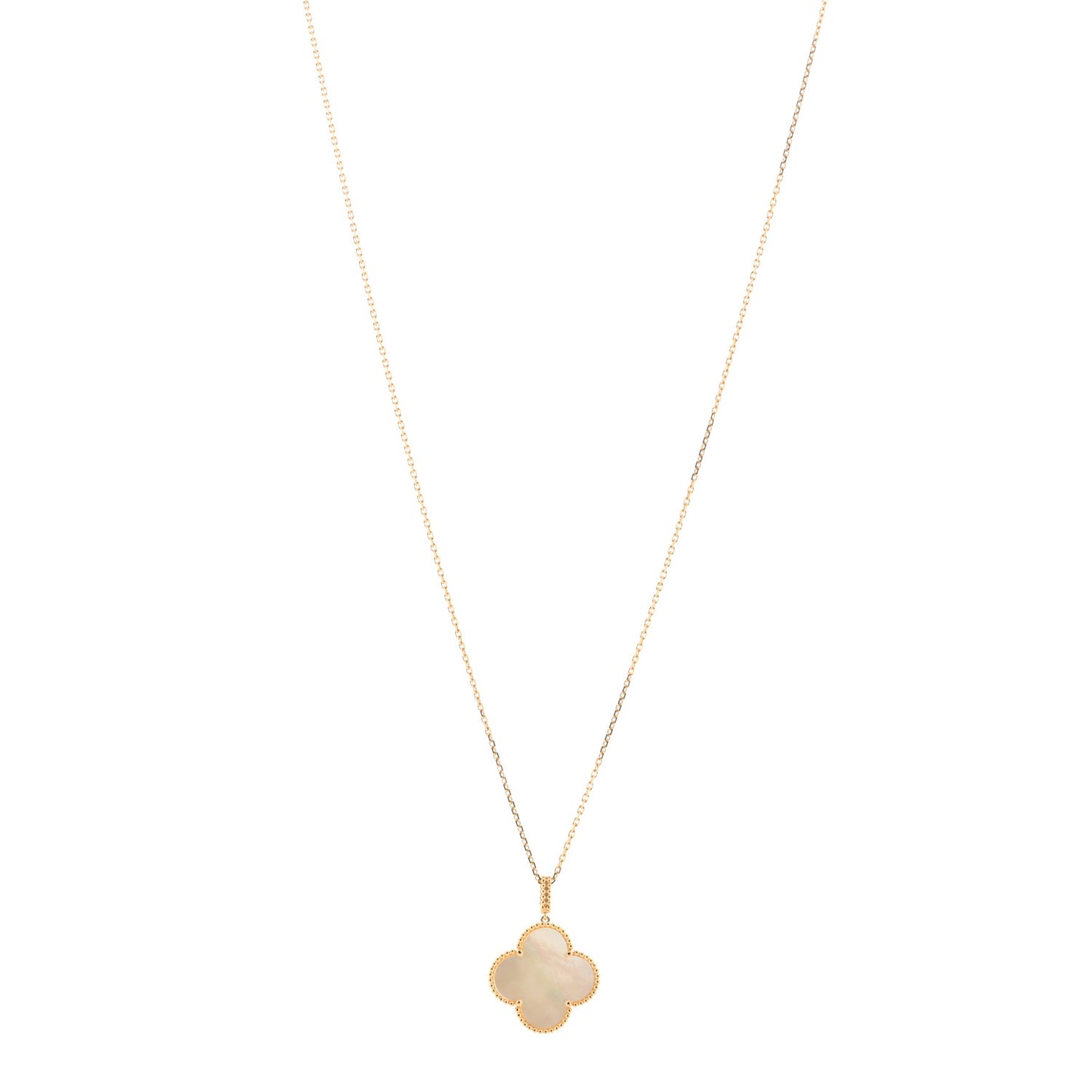 18K Yellow Gold Mother of Pearl Magic Alhambra Long Necklace