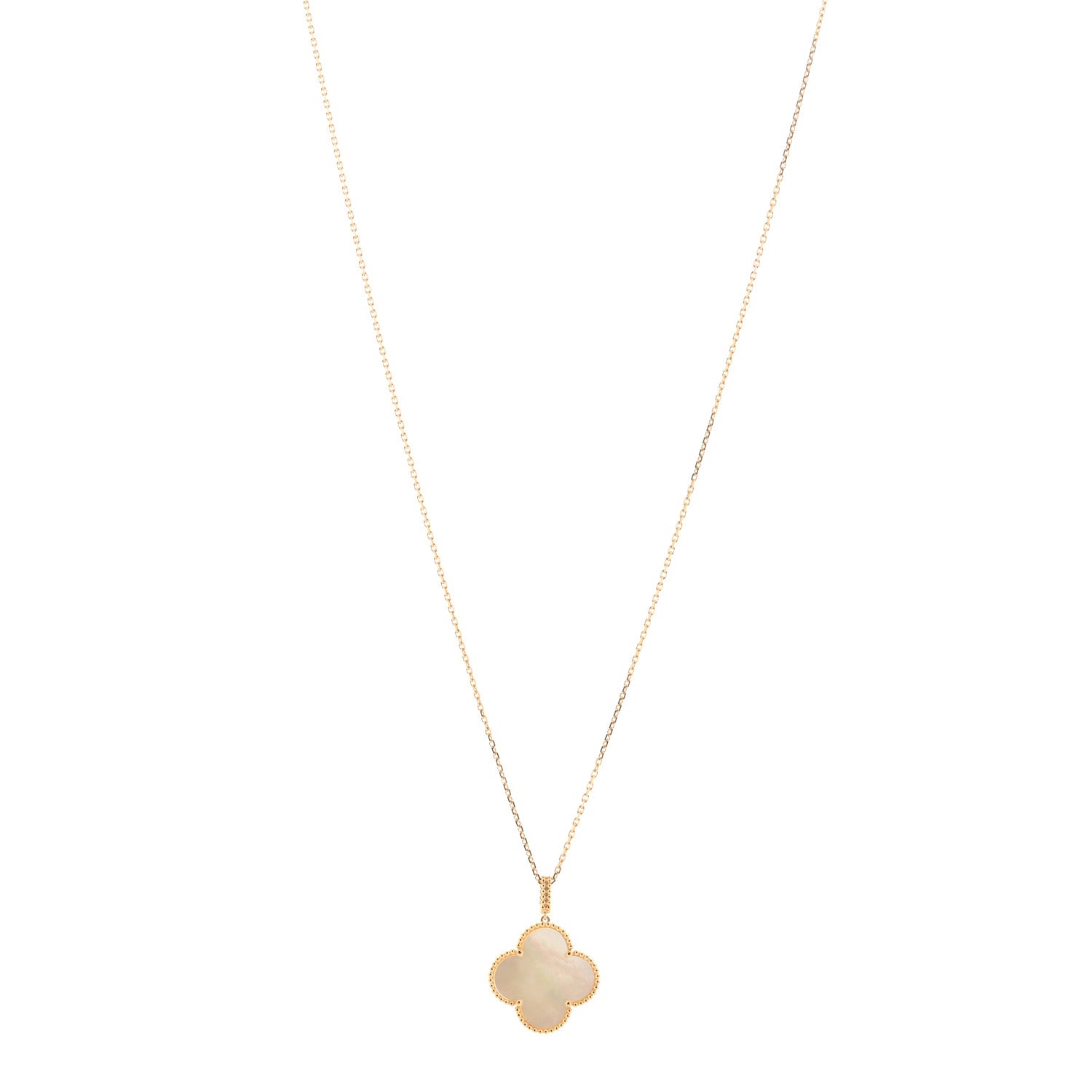 Van Cleef & Arpels 18K Yellow Gold Mother of Pearl Magic Alhambra Long Necklace 1 of 5