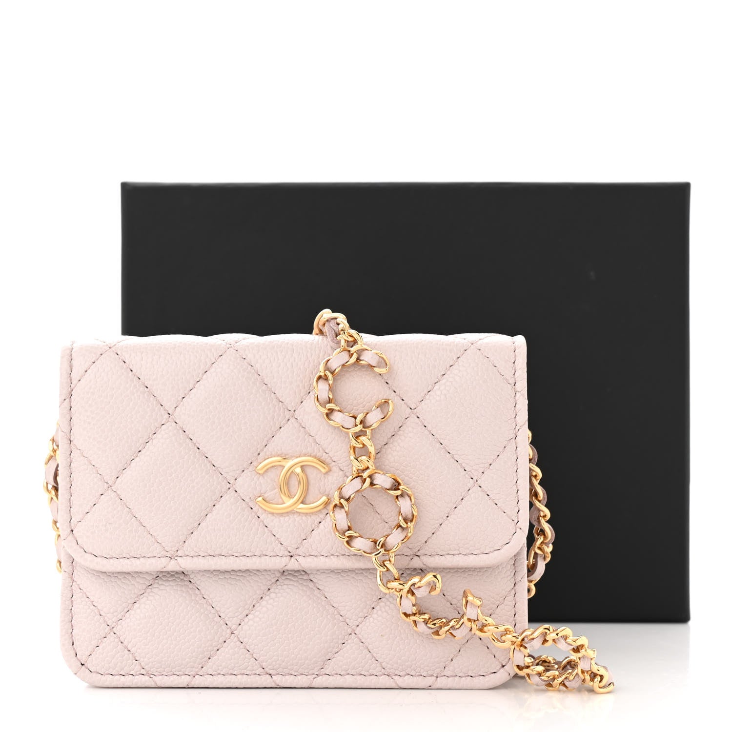 Chanel Caviar Quilted Miss Coco Clutch With Chain Grey 12 of 12