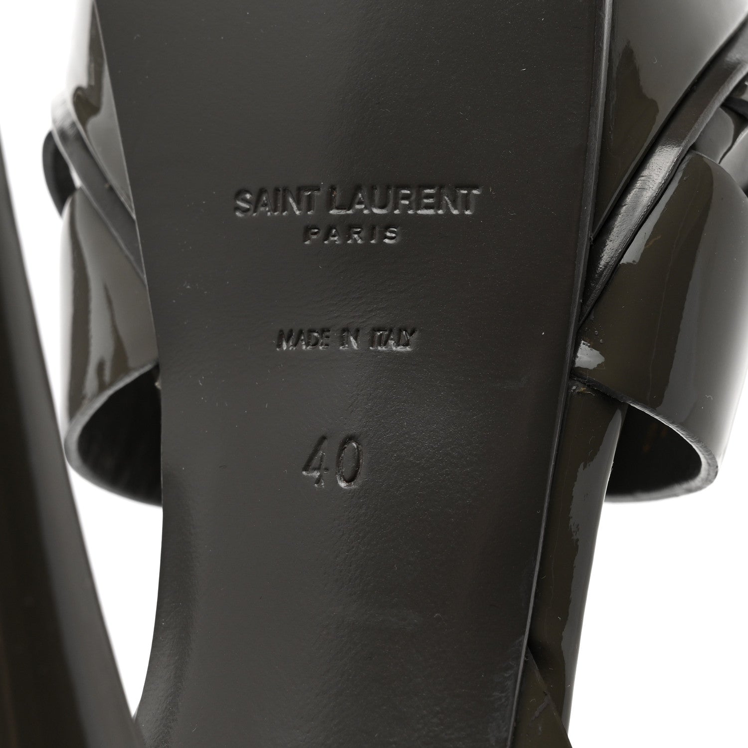 Saint Laurent Patent Tribute 105 Platform Sandals 40 Fog 7 of 7