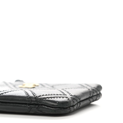 Chanel Lambskin Stitched Small Cosmetic Case Black 9 of 9