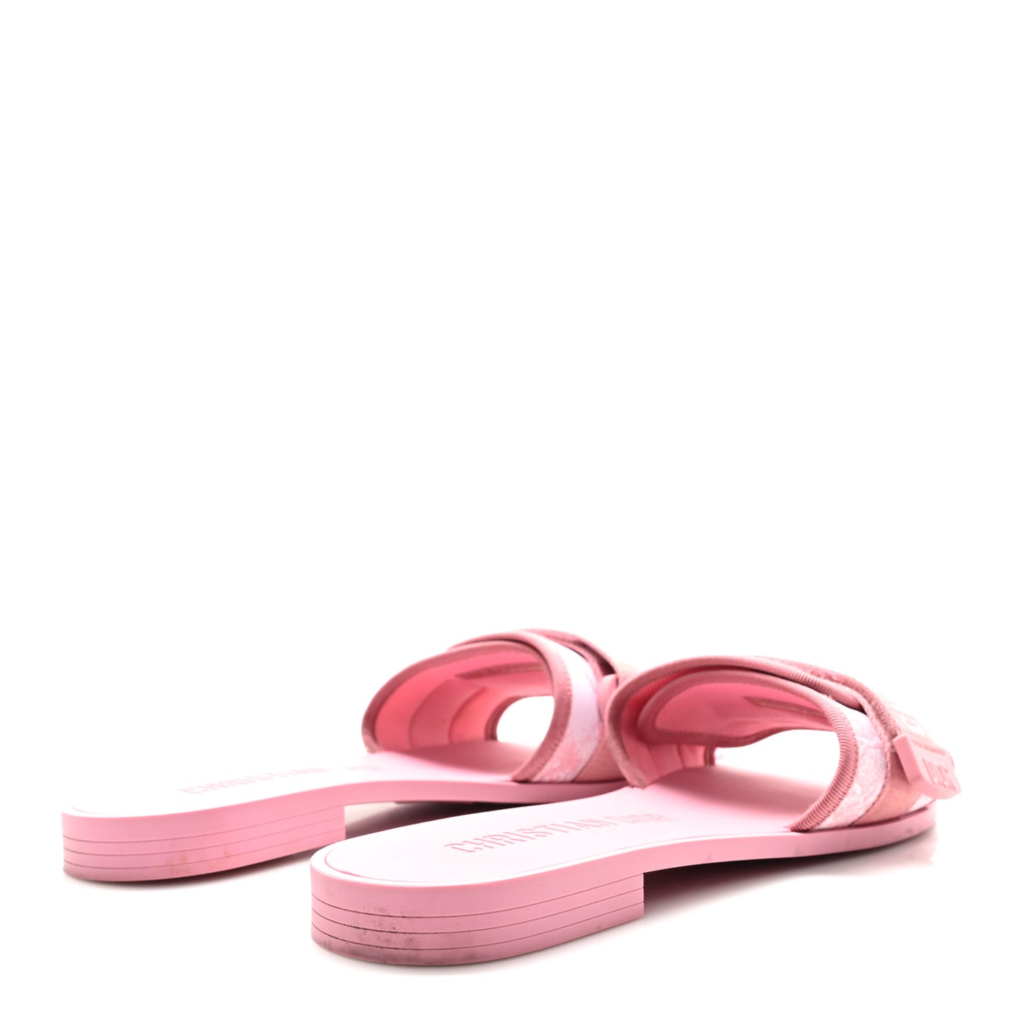 Technical Stretch Fabric Toile De Jouy Dio(r)evolution Slide Sandals 41 Begonia Pink White