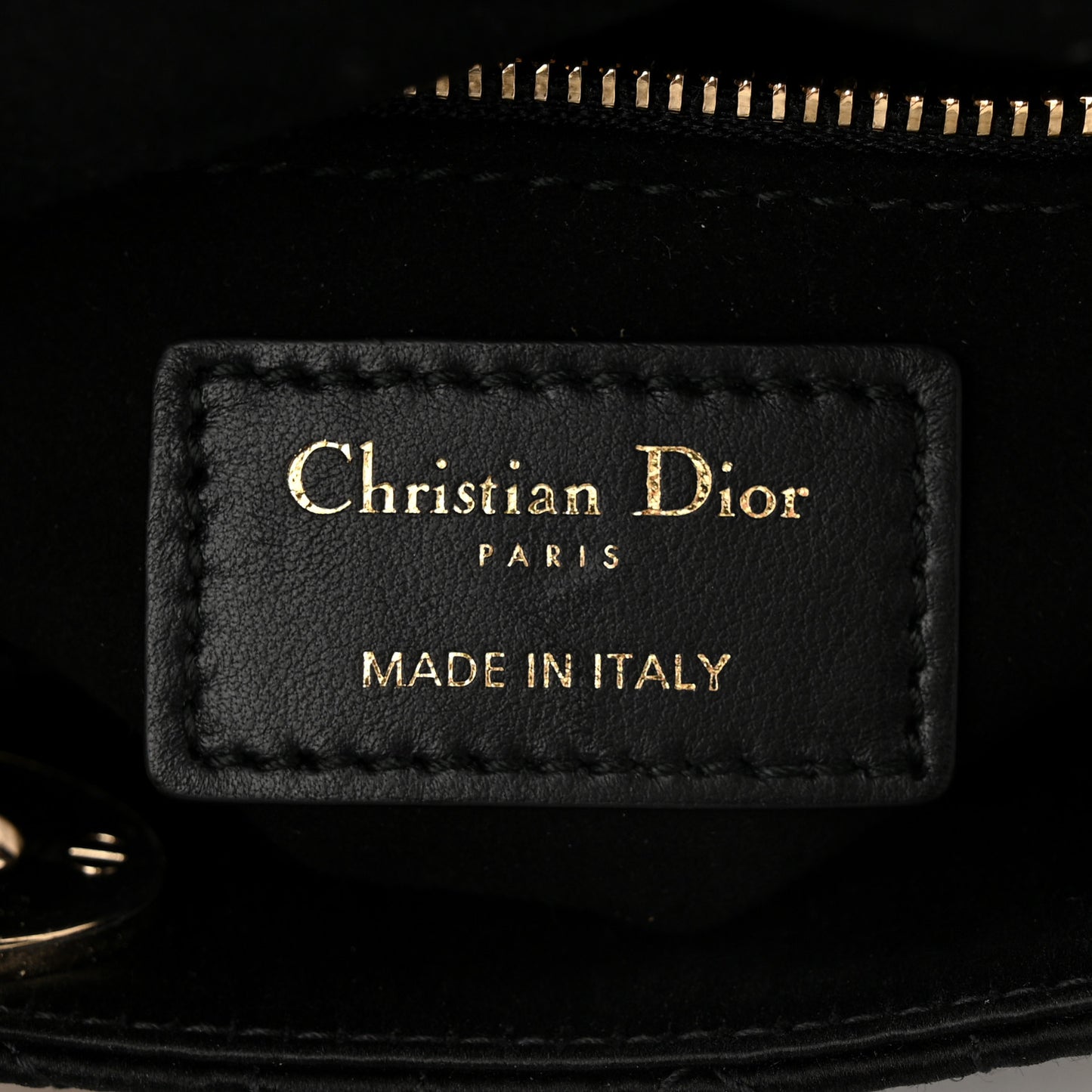 Satin Swarovski Crystal Cannage Mini Lady Dior Black