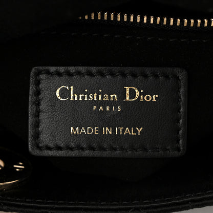 Christian Dior Satin Swarovski Crystal Cannage Mini Lady Dior Black 6 of 10