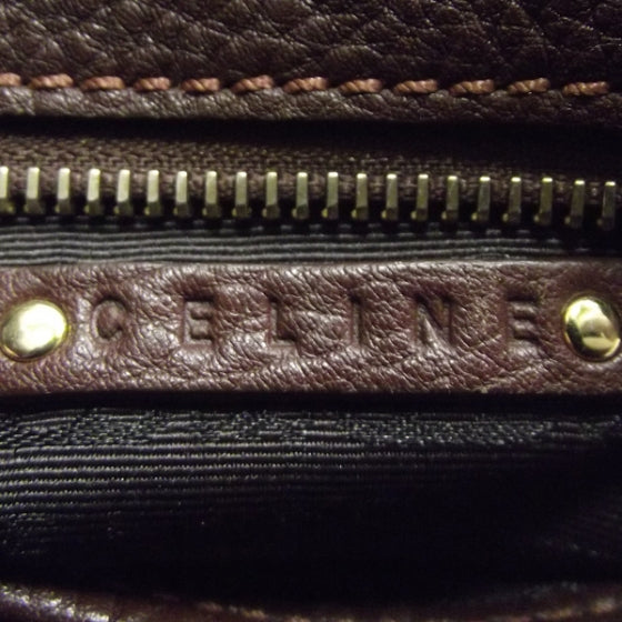 Celine Leather Hobo Burgundy 8 of 10