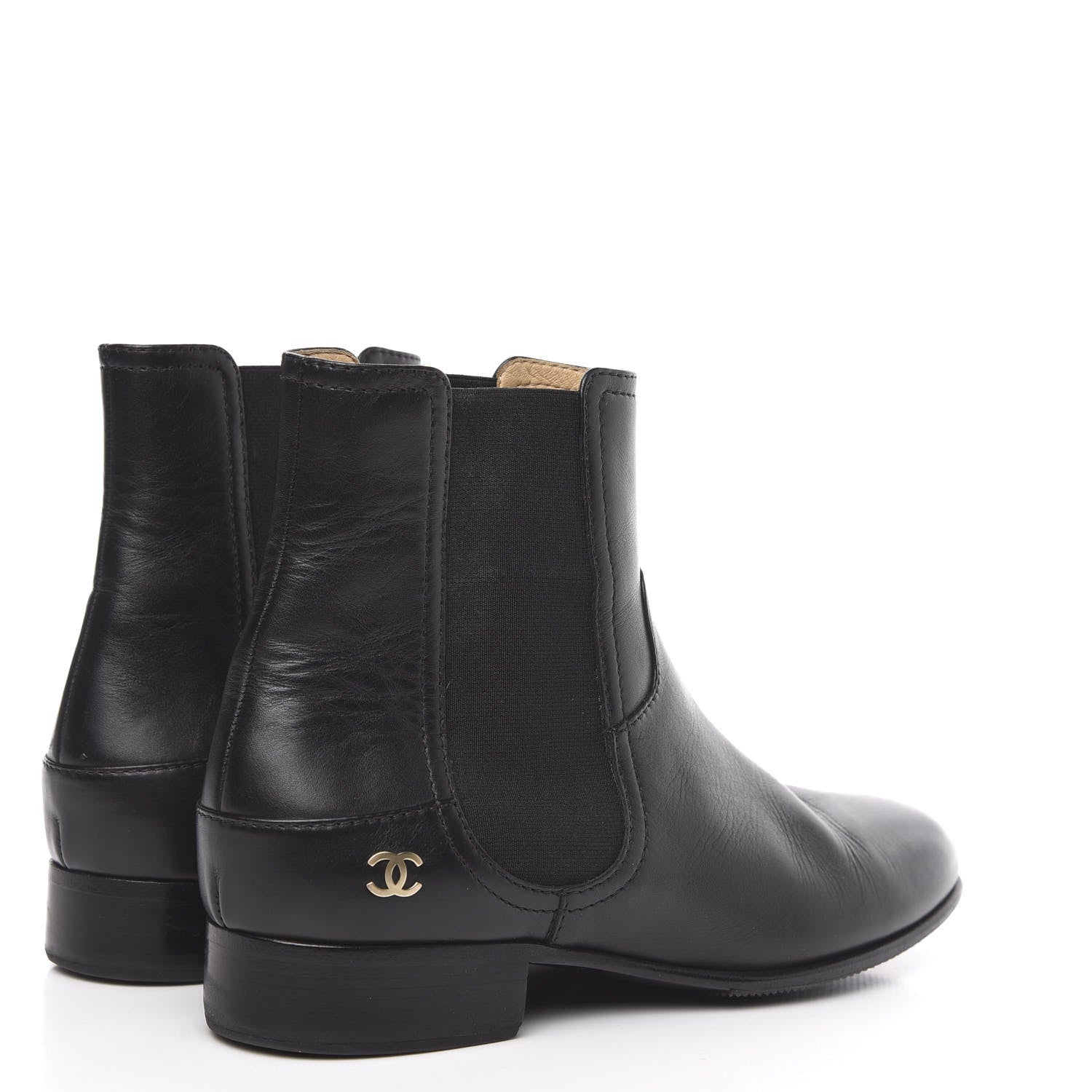 Chanel Calfskin Elastic Short Boots 39.5 Black 4 of 11