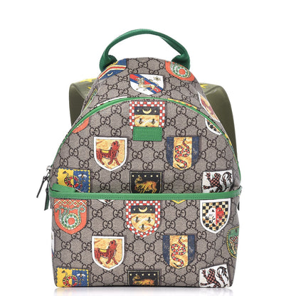 Gucci GG Supreme Monogram Children's Crests Backpack Green 1 of 9