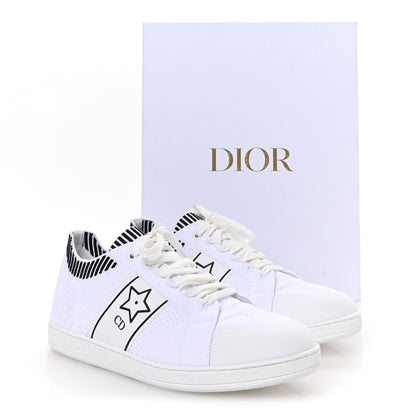 Christian Dior Calfskin Knit Dior Star Low Top Sneakers 38.5 White Black 9 of 9