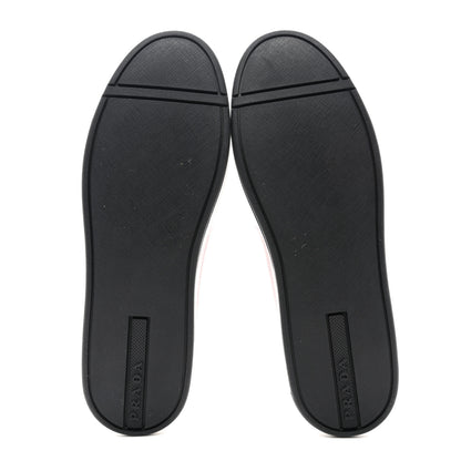 Prada Vitello Sport Spazzolato Rois Rubber Triangle Logo Perforated Womens District Low Top 30mm Sneakers 38.5 White Alabastro 5 of 9