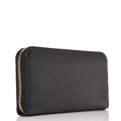 Prada Saffiano Metal Zip Around Wallet Nero Black 3 of 7