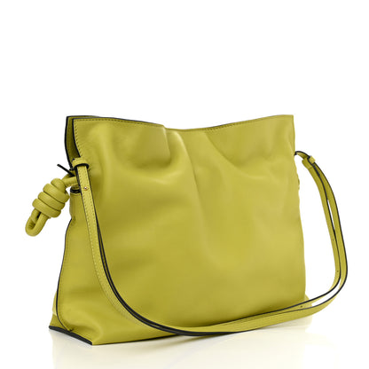 Loewe Calfskin Small Flamenco Knot Bag Lime Yellow 3 of 10