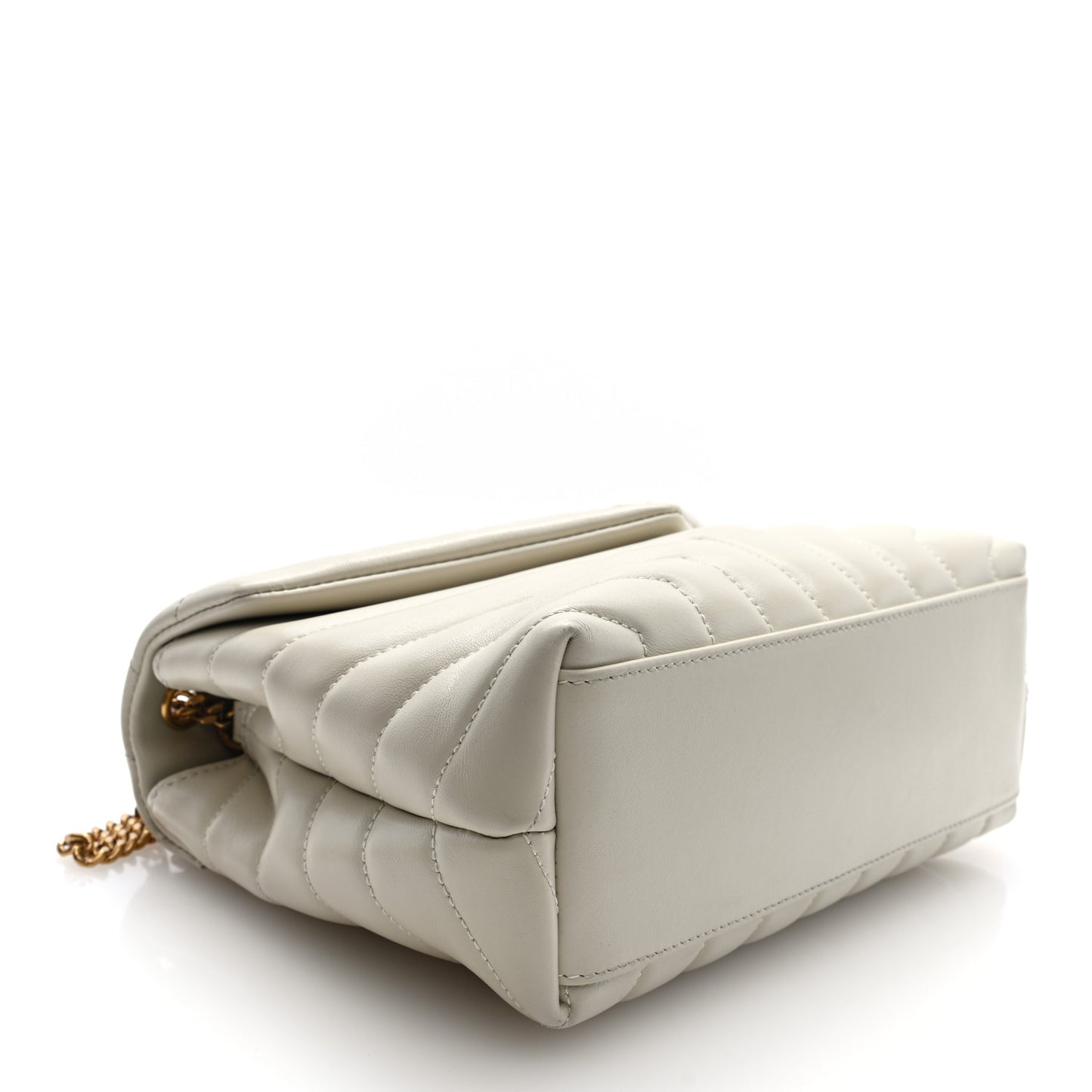 Calfskin Y Quilted Monogram Small Loulou Chain Satchel Crema Soft
