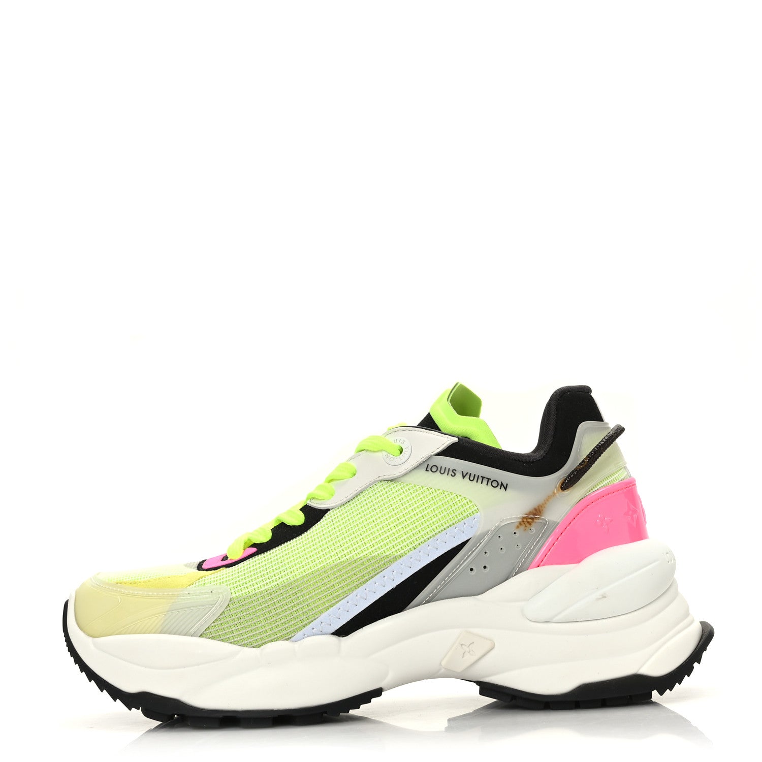 Louis Vuitton Mix Materials Suede Calfskin Run 55 Sneakers 36.5 Pink White Yellow 1 of 7