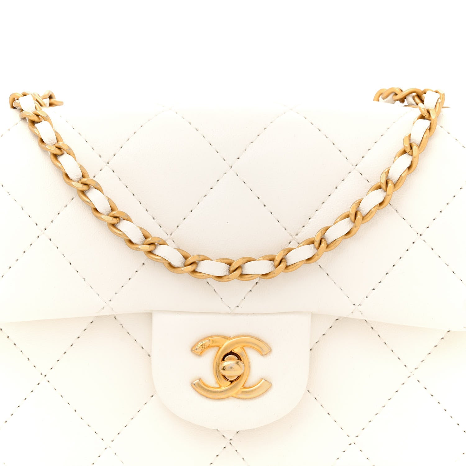 Chanel Lambskin Quilted Mini Heart Charms Flap White 8 of 15