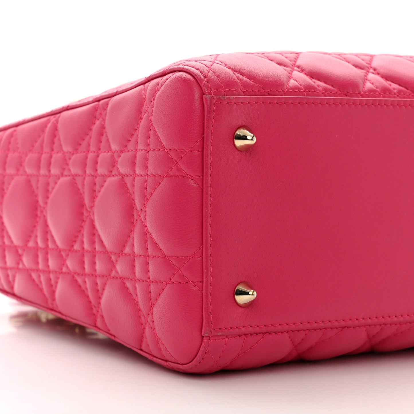 Lambskin Cannage Medium Lady Dior Fuchsia
