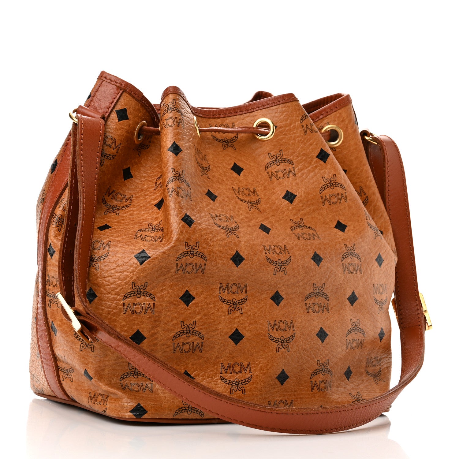 MCM Visetos Essential Drawstring Bag Cognac 3 of 14