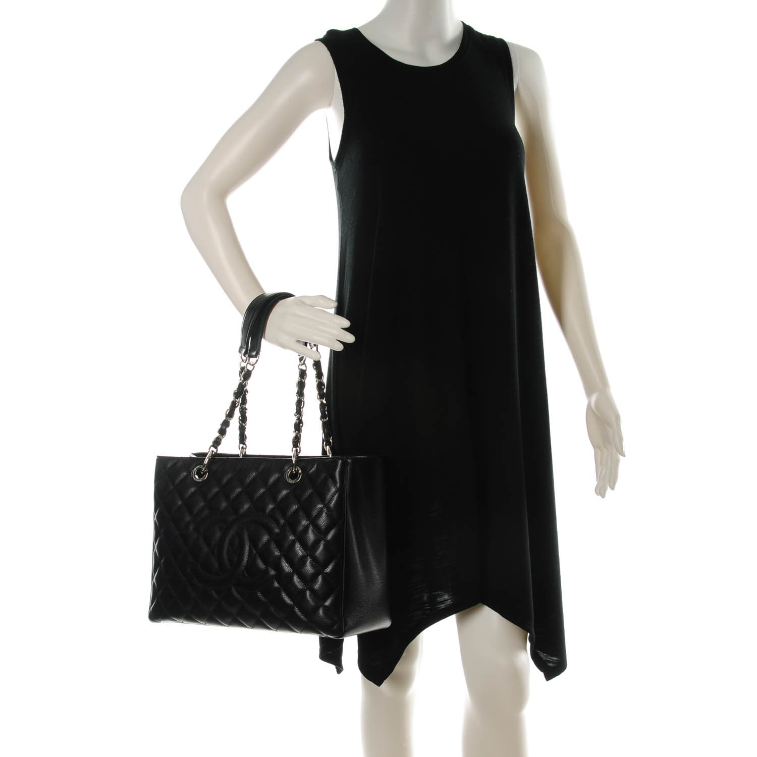 Chanel Caviar Quilted Grand Shopping Tote GST Black 2 of 8